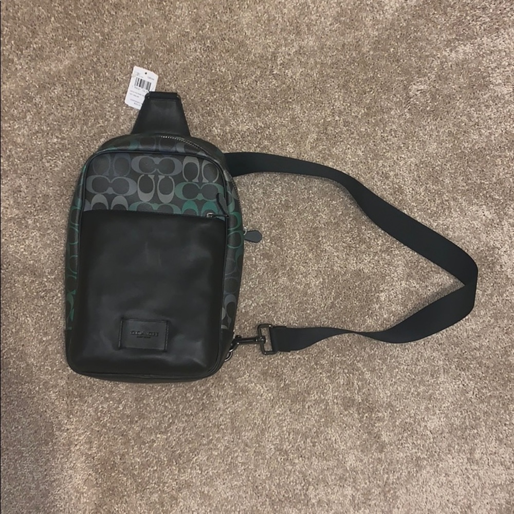 Designer grey/black/graphite green Coach Bag